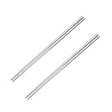 Hoement 2 pares Palillos de Cocina Alargados de Acero Inoxidable Resistentes para Freír y Preparar Fideos Paquete para Uso Duradero y Fácil Limpieza