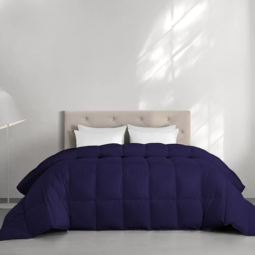 Image of Restful Sleep All Weather Comforter Double Bed Size - Dohar /Rajai /Blanket /Duvet -250 GSM Quilt Soft Microfiber Fill Double Bed (90 inchX100 inch) - Navy Blue Color