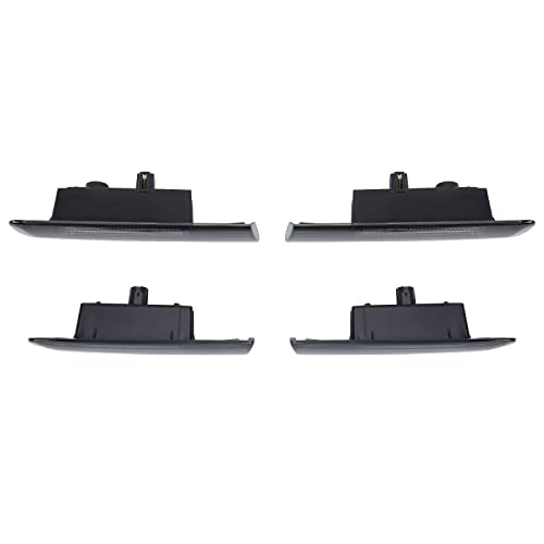 Kuafu Side Marker Light Compatible With 2004-2008 Honda Acura Tl Base Models Side Marker Lamps Reflectors Front Rear 4Pcs White Led - Smoke Lens+ White Led #TOP2