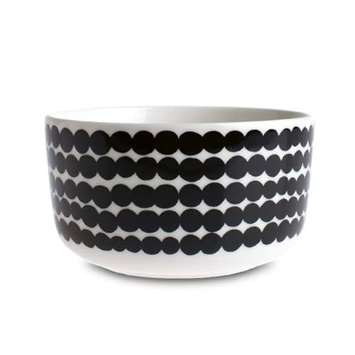 Marimekko - Oiva/Siirtolapuutarha - Schüssel - Weiß/Schwarz - Ø12,5xH7cm - 5 dl