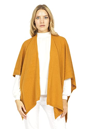 Marine Cashmere - Chal de mezcla de cachemira para mujer, hilo de cachemira suave y delicado, fabricado en Italia., mostaza, Talla única Cover