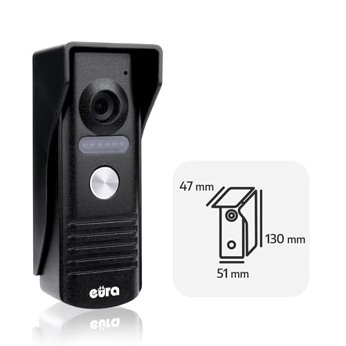 EURA VDP-52A3 ATIRA Video-Türsprechanlage Gegensprechanlage 4 Draht, 4,3-Zoll-Farbmonitor, 2 Eingänge, Wiess