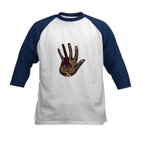 CafePress Harmony Baseball Jersey Kids Cotton Baseball Jersey, 3/4 Raglan Sleeve Shirt Navy/White