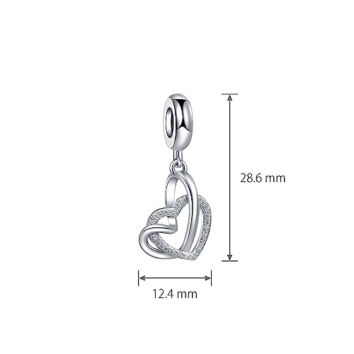 Abalorio de corazón entrelazado de cobre compatible con pulsera estilo europeo 3