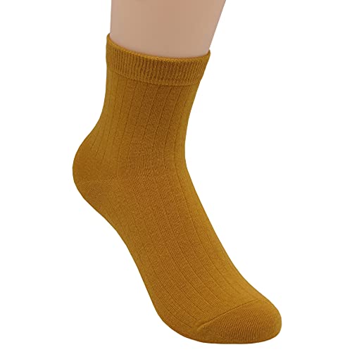 Image of Women's Cotton Socks - 5 Pairs Soft Comfortable Business Classic Socks