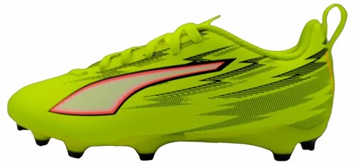 PUMA Ultra 6 Play FG/AG JR Chaussures de Football, Yellow Alert Black-Glowing Red-Lime Squeeze, Pointure 45, Yellow Alert PUMA Squeeze Squeeze Noir/Rouge, 33 EU
