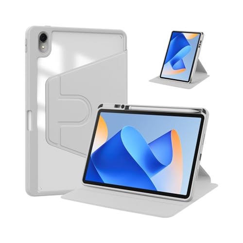 Coque Huawei Matepad SE11 rotative 360 avec fente stylet, étui acrylique ultra-fin gris