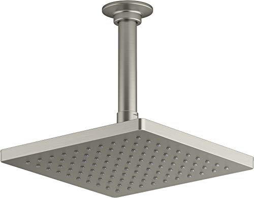 Kohler 26148-G-Bn Honesty 8 Inch Single-Function Rainfall Showerhead, Wall- Or Ceiling-Mount Square Shower Head, 1.75 Gpm, Vibrant Brushed Nickel #TOP1