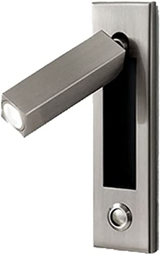 Applique Murale Chambre d'hôtel, Lampe Chevet, Lampe Lecture, tête lit réglable à 350 ° + 90 °, luminaire Nuit, Spot Mural encastré à LED, Applique câblée Chambre d'hôtel