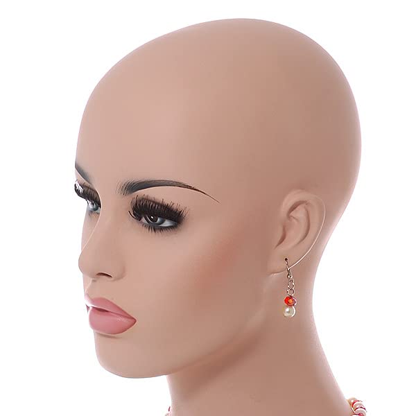 Collar de cristal rojo y perlas con pulsera flexible de talla única ajustable 5