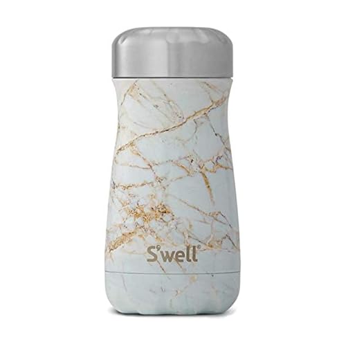 S'well Stainless Steel Travel Mug, 1 Count (Pack of 1), Calacatta Gold