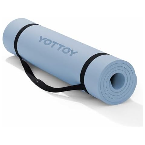 YOTTOY Yoga Mat，Extra Thick Yoga Mat (1 Inch),Professional TPE Exercise Mat,Non-Slip Workout Mat for Yoga, Pilates, Fitness, Barefoot Workouts, Home Gym Studio with Strap Cover