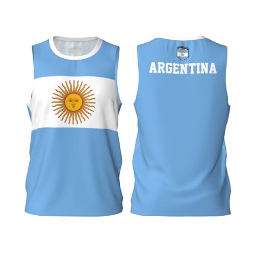 DABOYOZHZH Argentina Flag Basketball Jersey Sports Jerseys for Men Running Fitness Training Sleeveless T Shirt