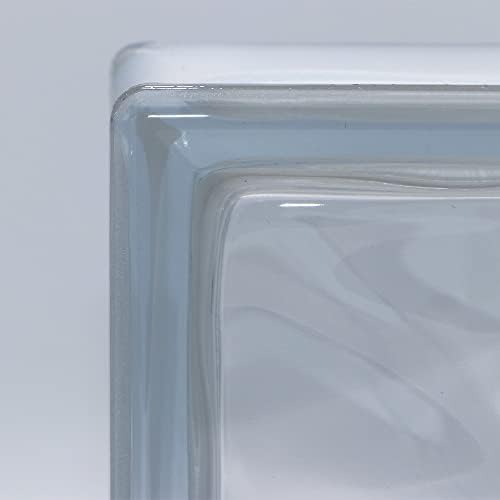 Design mattone di vetro nuvola chiaro lucido 19x19x8 cm - 10 pezzi