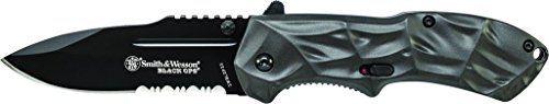 Smith & Wesson Black Ops SWBLOP3S 7.7in S.S. Assisted Opening Knife with 3.4in Serrated Drop Point Blade and Aluminum Handle for Tactical, Survival and EDC - Image 4