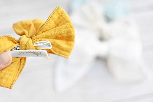 California Tot Big Girl's Mixed Bow Clips Set Of 4 (Golden Straw Set Of 4) #TOP5