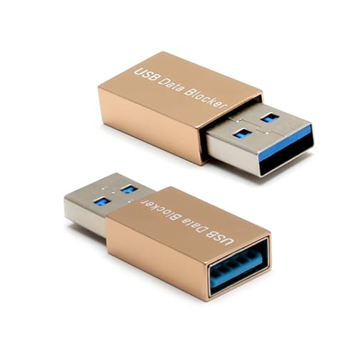 brileze 2PCS USB Data Blocker 3rd Gen Secure Fast Charging Data Defender Adapter Portable Smartphone Data Sync Anti-Hacking Against Juice Jacking Blocking Unwanted Data Transfer USB Condom