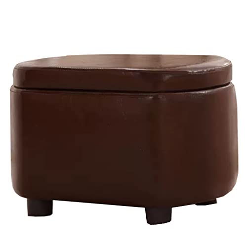 Petit tabouret avec rangement marron pour gagner de l'espace et protéger les parquets - 2