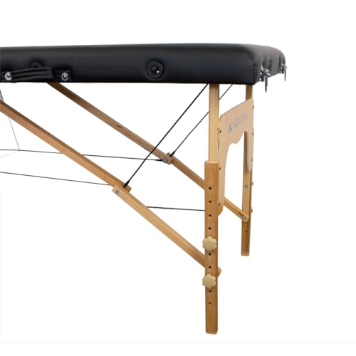 Mobiclinic®, Massage Table, CM-01 Basic, Massage Bed, Headrest, Wood, 2 Section, For physiotherapy, European Brand, Adjustable Height, 73x23 inches, Portable, Black - Image 5