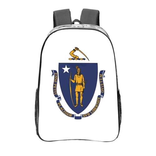 Sac à dos transparent noir avec poches style Massachusetts pour sport et travail
