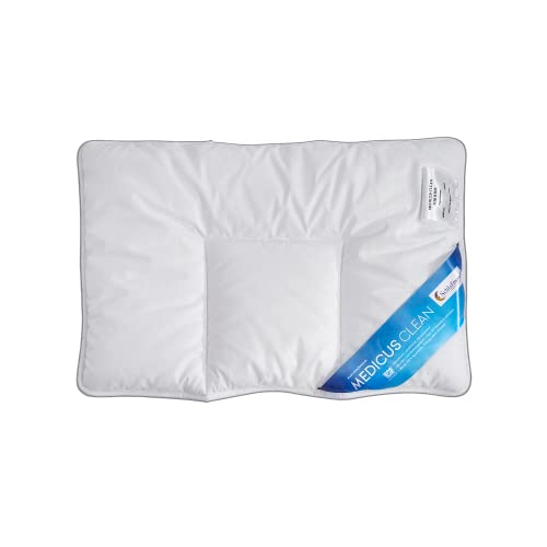 Schlafmond Medicus Clean Flaches Kopfkissen 40x60 cm – Atmungsaktives Kinderkissen – Allergiker freundliches Baby kopfkissen & Kinder Kissen– Kinderkissen 40x60 cm – Made in Germany