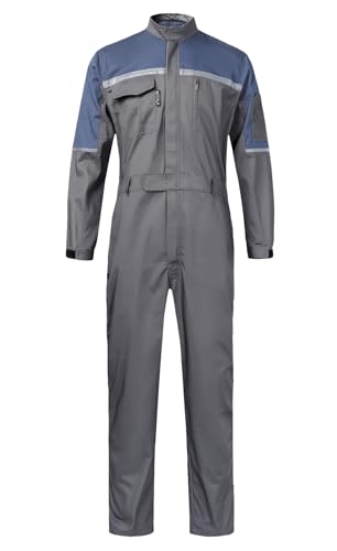KTWOLEN Mono Mecanico Hombre Mono de Trabajo con Alta visibilidad Funda de Trabajo Mujer Reflectante Mono de Pintor Ropa de Trabajo para Taller, Carbón, L