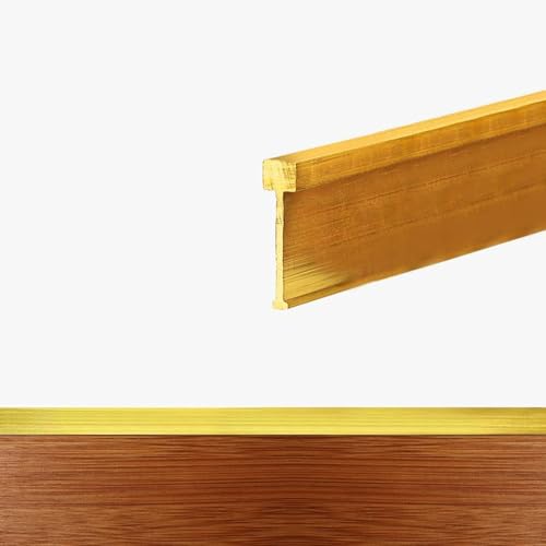 Tira de Umbral Tira de Transición de Borde de Piso de Latón, Tiras de Unión para Cubrir Espacios Entre Madera y Baldosas en Forma de T, Barra de Protección de Umbral para Puertas de Cocina y Baño(H 1.
