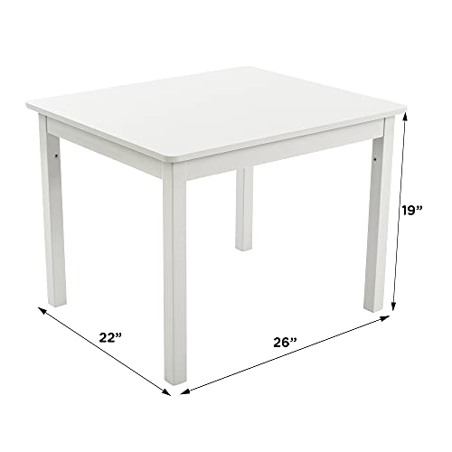 Humble Crew, White/Grey Kids Wood Table And 4 Chairs Set #TOP3