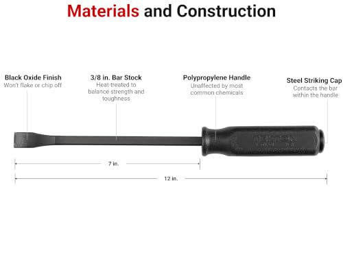 Image of TEKTON 12 Inch Angled End Handled Pry Bar | LSQ42012 | Made in USA