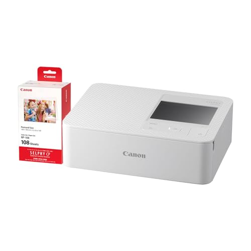 Image of Canon Selphy CP1500 Wireless Compact Photo Printer (White) + RP-108 High-Capacity Color Ink /Paper Set, 4 inchx6 inch Prints, 108 Sheets