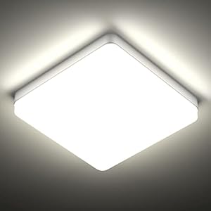 Plafonnier LED 36w, Epiflare Lampe de Plafond, Plafonnier Carré 23cm, Plafonnier Lumière Naturelle 4350lm, Lampe pour Salon Chambre Couloir Cuisine Bureau Balcon Rangement Garage (Lumière naturelle)