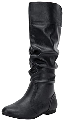 Jeossy Women's 9601 Knee High Boots Tall Slouch Boots with Inside Zipper