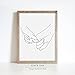 Pinky Promise, Holding Hands Minimalist Abstract Line Drawing Art, Contemporary Wall Art For Bedroom and Home Decor, Modern Boho Art Print Poster 11x14 Inches, Unframed (Grey and Black)