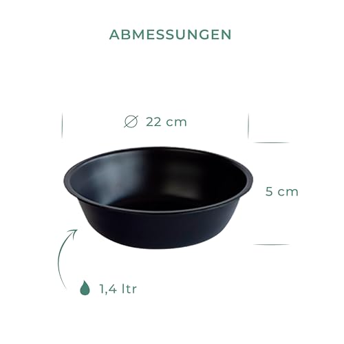 LAUBLUST Edelstahl Schüssel für Haustiere - 2-er-Set - Volumen: 1,4 Liter (XL) - Schwarz - Futternapf für Katzen und Hunde - Wassernapf für Hunde - Futterschale - Futterstation Hund