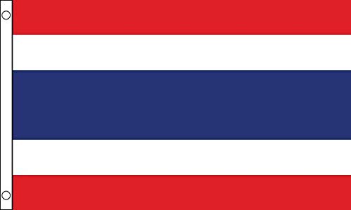 Thailand Flag 5ft x 3ft 75d Premium Polyester Suitable For Flagpoles | Strong Polyester 5x3 foot material Thai flag with Eyelets