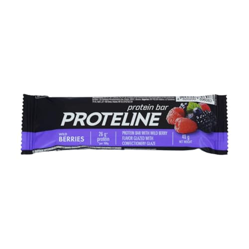 Eiwitrepen Bosbessensmaak 24 × 40 g – Proteïnereep met bosbes en cacao glazuur – 26% eiwit – PROTELINE - Afbeelding 3