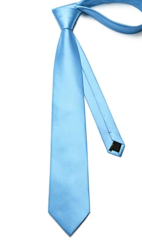 Image of Enlision Mens Ties Solid Color Satin Necktie Ties for men Handkerchief Cufflinks Pocket Squares for Wedding