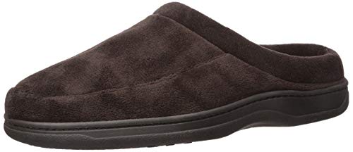 Dearfoams Men's DF Microfiber Terry Clog Slipper, Coffee, L Medium US