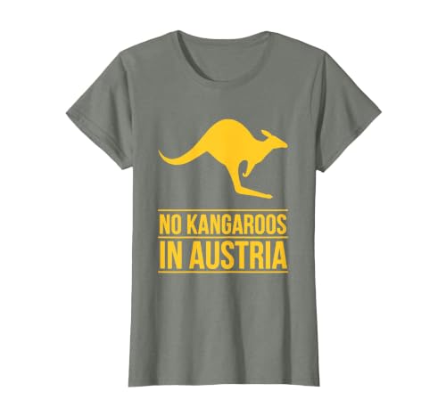 No Kangaroos in Austria T-Shirt T-Shirt, Women, Olive Heather, Large