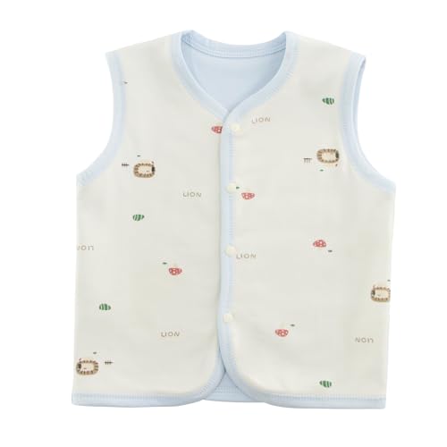 POBIDOBY Baby Vest for Girls & Boys, Purcotton Toddler Reversible Vest for Spring & Autumn(US, Age, 3 Years, 4 Years, LION)