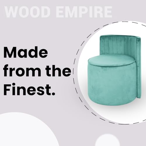 Image of Ottoman Stool for Living Room | Poof Puffy Foot Rest Stool | Upholstered Sitting Pouffe with Backrest | Pouf Mudda for Dressing Table, Home Decor & Office (Aqua Blue)