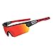 Gafas Ciclismo Polarizadas con 5 Lentes Intercambiables Gafas de Sol Deportivas Antivaho Antireflejo Anti Viento y UV Adaptadas a Deporte Carrera Running Bicicleta MTB para Hombre y Mujer (Rojo)