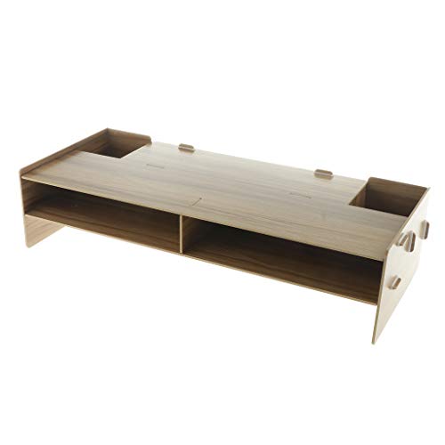 Preisvergleich Produktbild Fenteer Computer Monitor Riser Regal für TV Computer Laptop Bildschirm - Braun