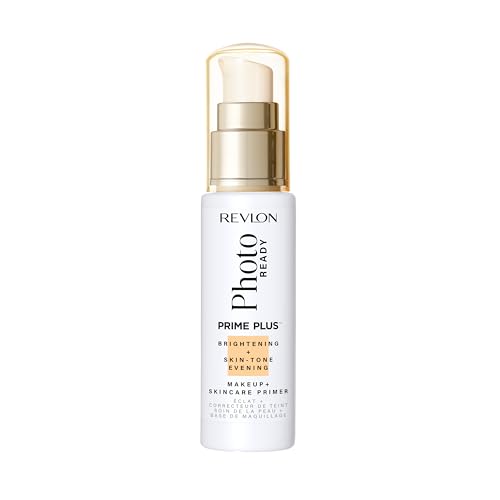 Revlon Prime Plus Makeup & Skincare Primer Viso, Brightening + Skin-Tone Evening, Illuminante & Idratante, con Vitamina C e Acido Lattico, 30 ml