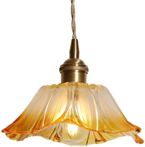 Lámpara colgante de cristal E27 monocabezal de estilo industrial para techo