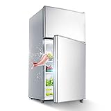 alquiler arcon congelador para eventos [Ventajas del frigorífico de doble puerta]: 88L, bajo que ahorra energía, almacenamiento a doble temperatura, congelación + refrigeración, bajo de bajo consumo