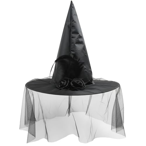 Auerllcy Halloween Witch Hat Costume Accessory Women Hats for Halloween Party Cosplay (Black)