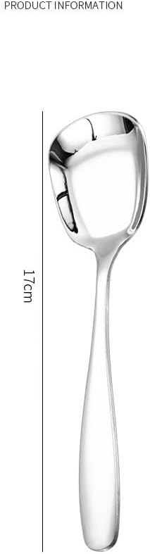 Silverware Flatware Set, 1/4/6/8 spoons 304 stainless steel medium spoon thick square head spoon home eating soup spoon ice cream spoon spoon tableware(8 Pieces)