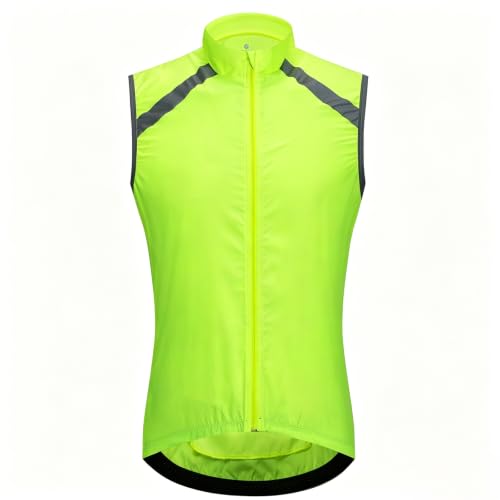 Chaleco de ciclismo ligero e impermeable con bandas reflectantes de seguridad