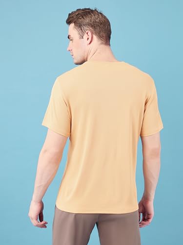 Image of TECHNOSPORT Men's Slim Fit Polyester Activewear Sports T-Shirt with Moisture-Wicking Comfort for Workout, Running & Gym